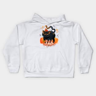 Happy Halloween Spooky Cat Kids Hoodie